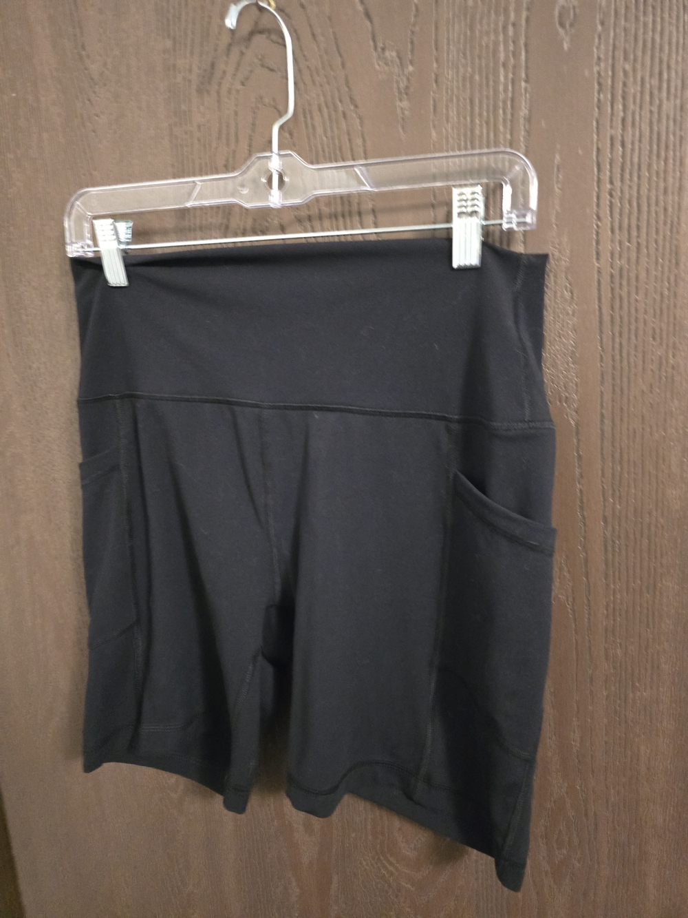 Yogalicious Black High-Waist Workout Shorts with Side Pockets